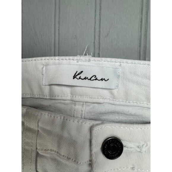 Kancan Size 7 27 Womens White Jeans High Rise Button Fly Raw Hem Skinny … - Picture 5 of 6